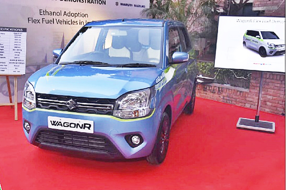 Maruti showcases ethanolpowered Wagon R prototype; evaluates flex fuel